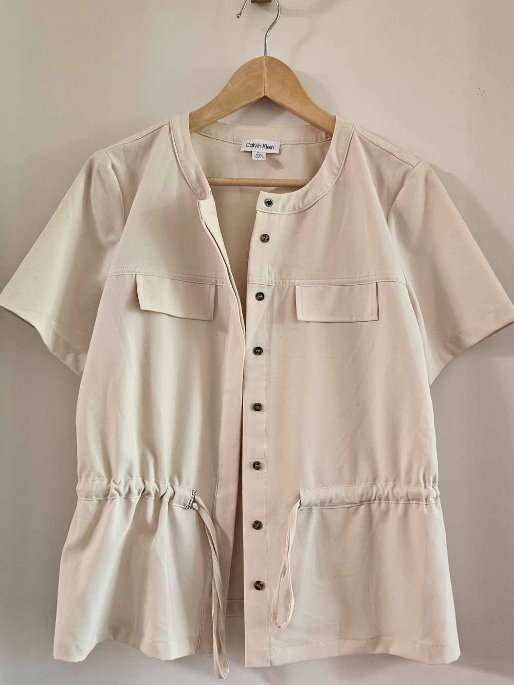 Calvin Klein Women's Cream Utility Drawstring Jacket